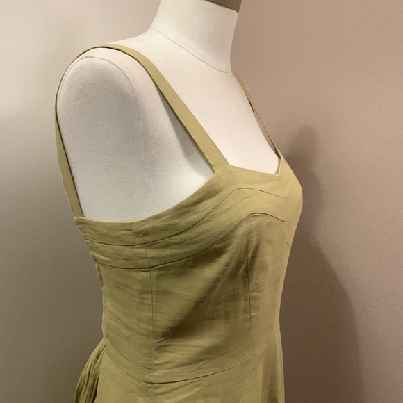 Theory Khaki Linen Blend Dress - Size P - Picture 5 of 7